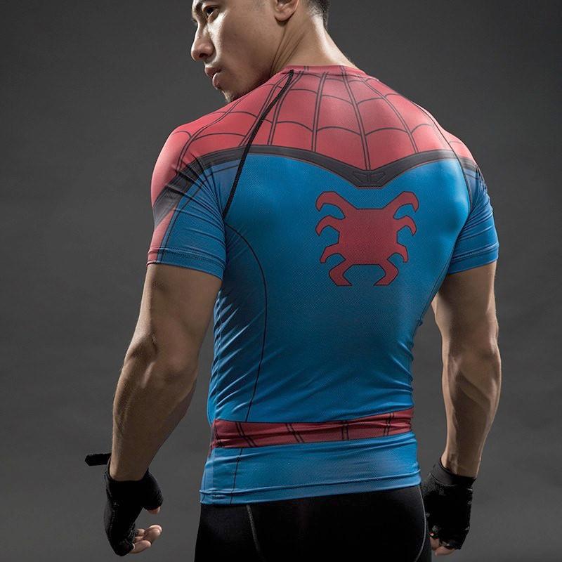 Spiderman Compression Shirt Swing from the rooftops in the limited edition  moisture wicking Spider Man compressio…