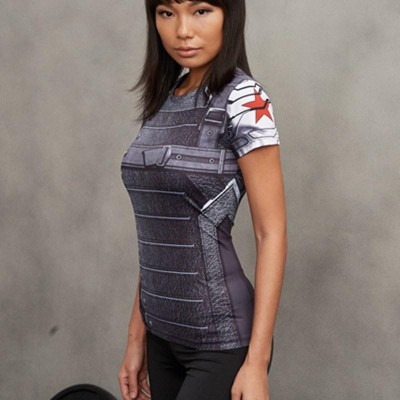 Winter Soldier Women's Gym Compression Superhero Short Sleeves T-Shirt